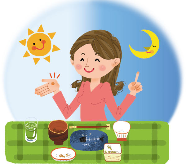 食後に服用のイラスト