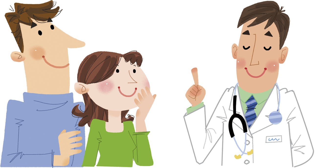 医師の指示をえているイラスト