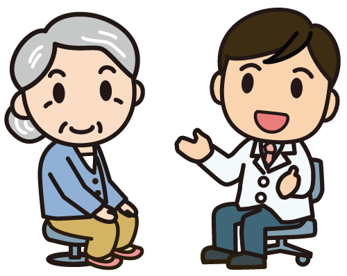 緊張で腹痛を起こしている女性のイラスト
