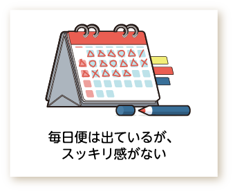 毎日便は出ているが、スッキリ感がないのイラスト