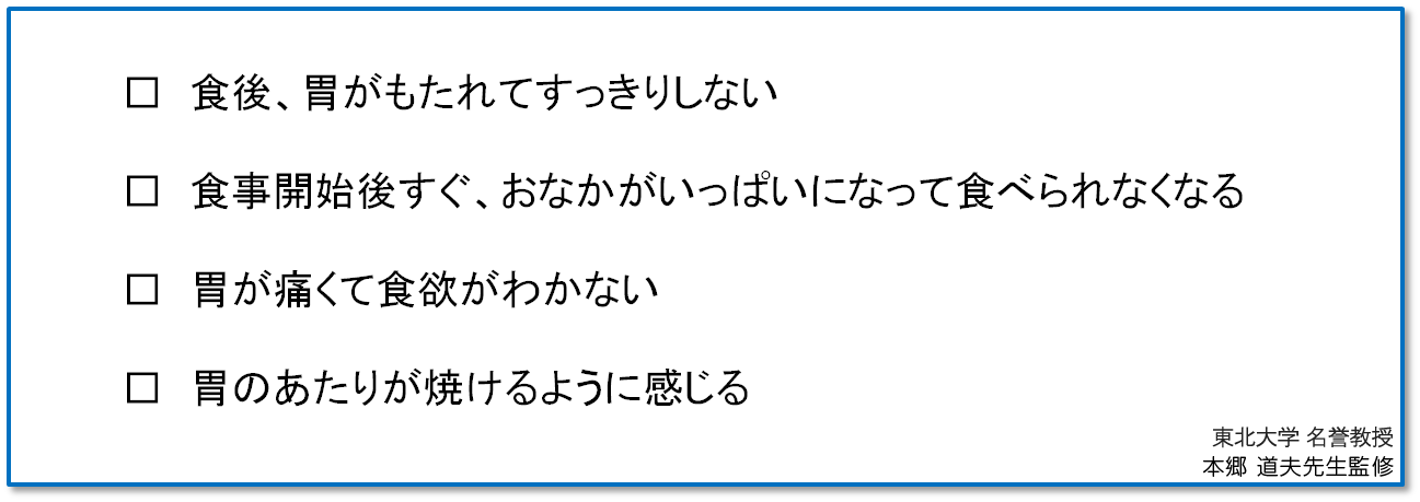 胃の不調のセルフチェックリスト